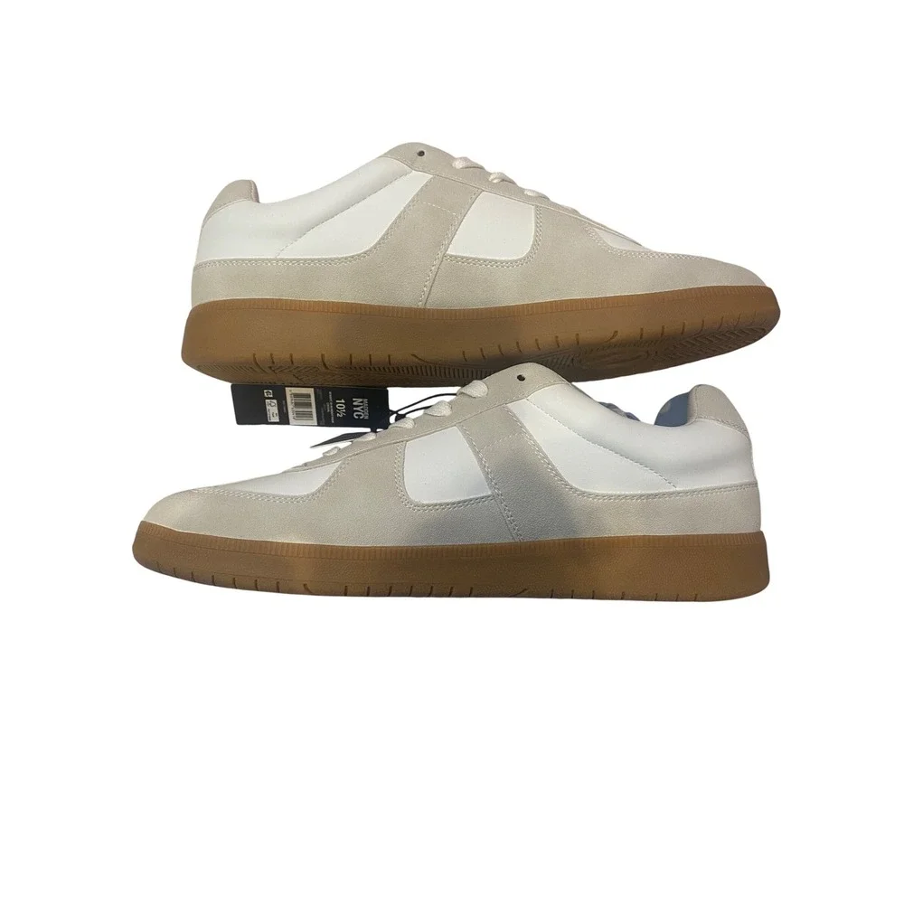Madden NYC Mens Morddy Fashion Casual Sneakers White Beige Gum Sole 10.5 NEW